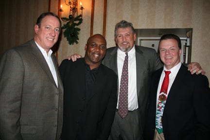 Jim Kelly, Thurman Thomas, Kent Hull and Bill Hanes