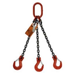 Two Leg Wire Rope Sling | 2.5 Ton Vertical Rated | Eye Hooks with Safety  Latches | 3/8 Dia. | 3' Length | EIPS 6x25 IWRC | Hanes Supply (HSI) Heavy