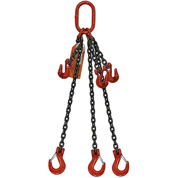 Single leg wire rope bridle with oblong master link on top and