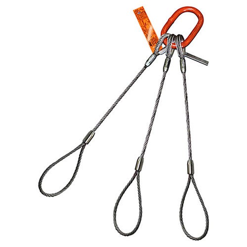 HSI Three Leg Wire Rope Slings | Flemish Loop Ends